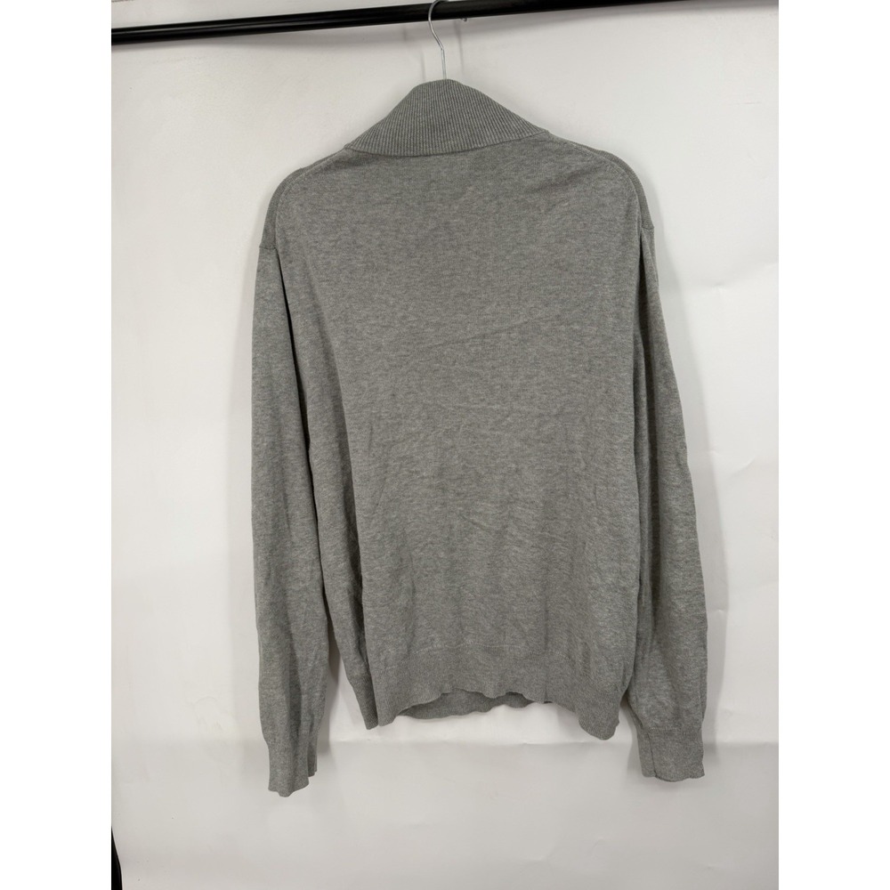 J.Crew Factory Half Zip Pullover Men Medium Heather Gray Sweater Casual Classic - Picture 2 of 8